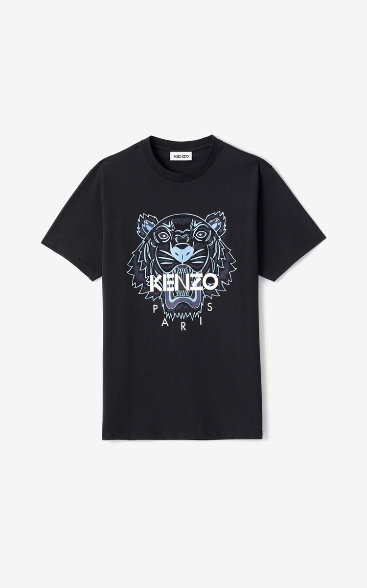 KENZO Tシャツ　M ブラック　タイガープリント　グリーン　ポルトガル製.
