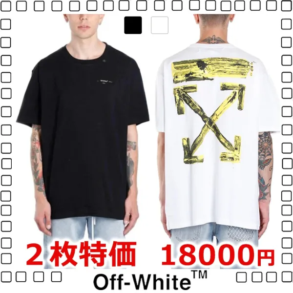 2枚大特価 Off-White ACRYLIC ARROWS S/S OVER TEE オフホワイト Tシャツ ブラック ホワイト 2色