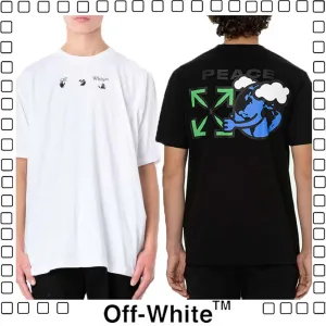 50%OFF Off-White PEACE WORLDWIDE ARROW S/S TEE オフホワイト Tシャツ 半袖 ワールドピース Tシャツ メンズ ブラック ホワイト
