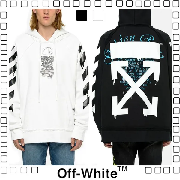 60%OFF Off-White 20SS DRIPPING ARROWS INCOMPLETE HOODIE オフホワイト パーカー ブラック ホワイト 2色