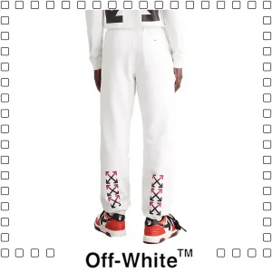 65%OFF Off-White オフホワイト グラジエント ロゴ トラックパンツ メンズ ホワイト
