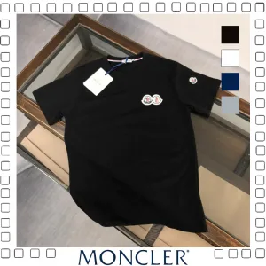 MONCLER モンクレール ダブルパッチ ロゴ Tシャツ 半袖 クルーネック 4色