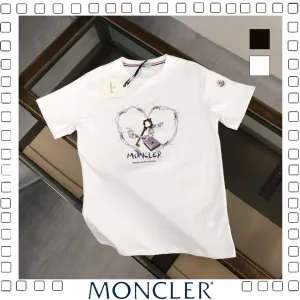 MONCLER モンクレール ダブルパッチ ロゴ Tシャツ 半袖 コットン ロゴ Tシャツ 2色