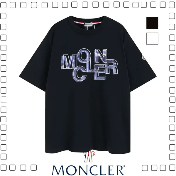 MONCLER モンクレール バックレタリングロゴプリントTシャツ 半袖 コットン 2色