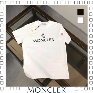 MONCLER モンクレール ロゴプリント クルーネックTシャツ 半袖 コットン 2色