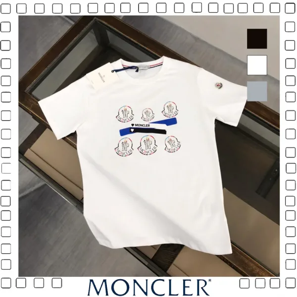 MONCLER モンクレール ロゴ入りTシャツ 半袖 コットン ロゴ Tシャツ 2色