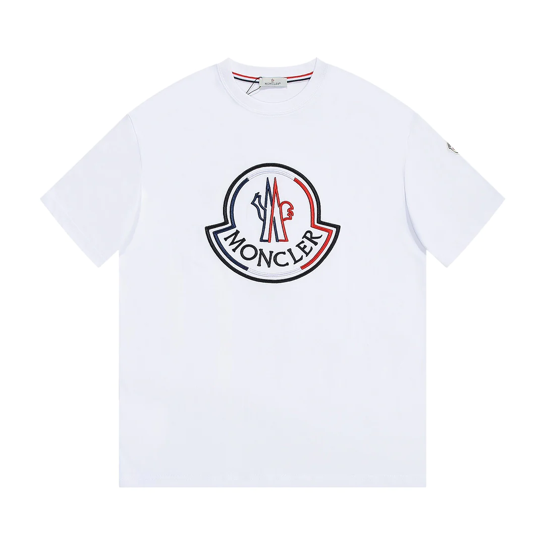 MONCLER フロントプリント ロゴ刺繍 コットン Tシャツ XS、Mサイズ約400cm