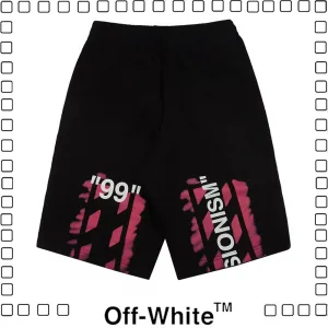 OFF WHITE C/O VIRGIL ABLOH19SS ロゴ プリント ショートパンツメンズ パンツ black