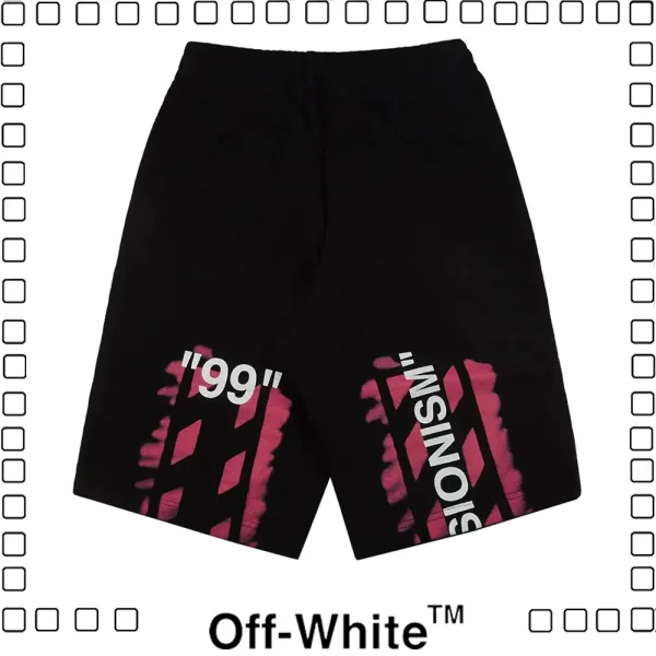 OFF WHITE C/O VIRGIL ABLOH19SS ロゴ プリント ショートパンツメンズ パンツ black