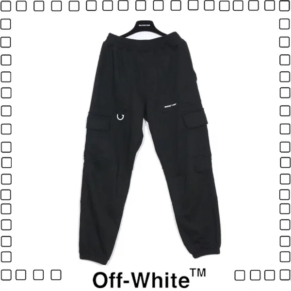 Off-White 2020SS オフホワイト パンツ ズボン ポケット付きカジュアル ブラック