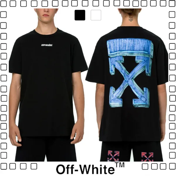 Off-White 20SS オフホワイト Tシャツ メンズ トップス 丸ネック 半袖 ブラック ホワイト 2色