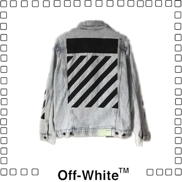 Off-White ARROWS OVER HOODIE 20FW ラッカー塗り 色塗り 矢印 ズ 長袖 オフホワイト ジッパー ジーンズジャケット メンズ ブルー
