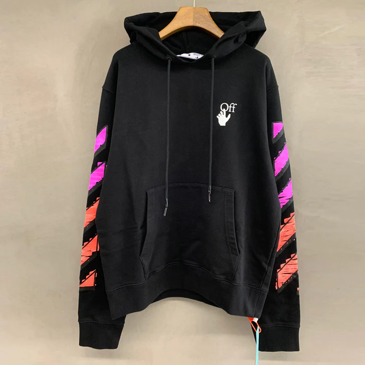 Off-White MARKER SLIM HOODIE オフホワイトプリント ロゴ パーカーメンズ コットン ブラックOMBB034R21FLE003  – Break The Old