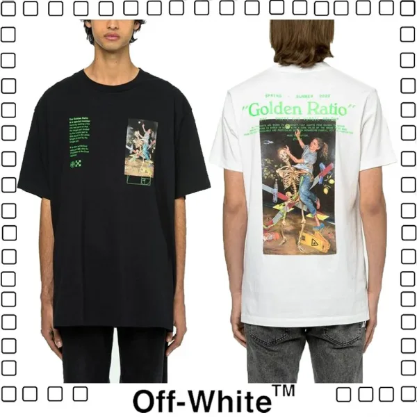 Off-White PASCAL PAINTING COTTON T-SHIRT オフホワイト Ｔシャツ メンズ 半袖 ブラック ホワイト