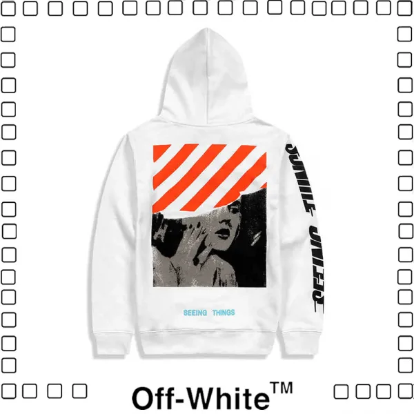 Off-White パーカー フーディ オフホワイト ジップ パーカー フーディ プルオーバー メンズ ホワイト