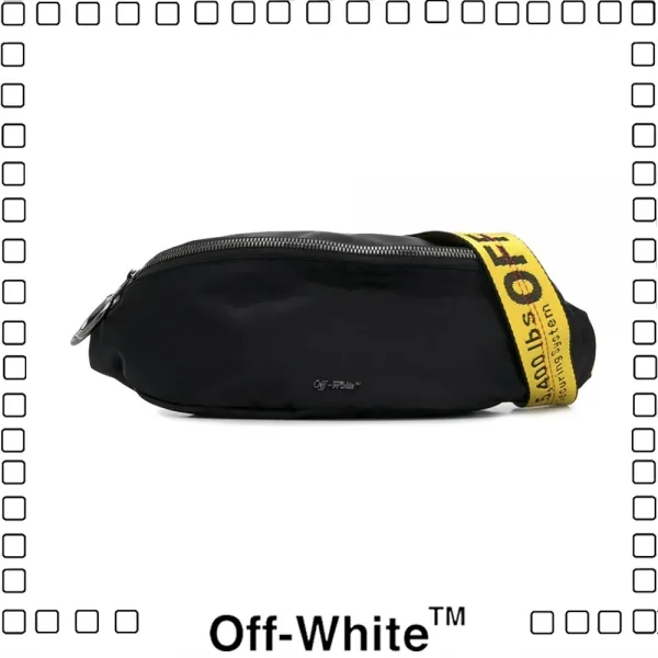 Off-WhiteCARRYOVER CROSSBODY オフホワイト ロゴ ファニーパック メンズ ショルダーバッグ ブラック
