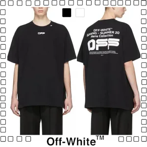 在庫一掃セール Off-White 2020SS WAVY LINE S/S オフホワイト Tシャツ ロゴ コットン メンズ トップス ホワイト ブラック2色