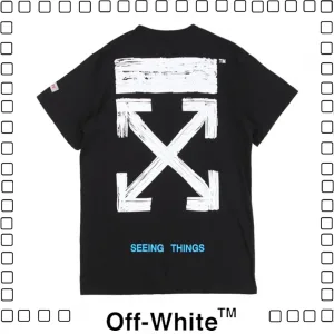在庫一掃セール Off-White Tシャツ トップス メンズ オフホワイト Tシャツ black white 2色