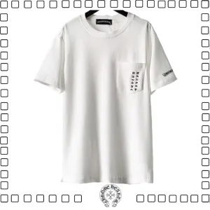 Chrome Hearts Ｔシャツ ネームロゴ ポケット付き クロムハーツ半袖Ｔシャツ white black