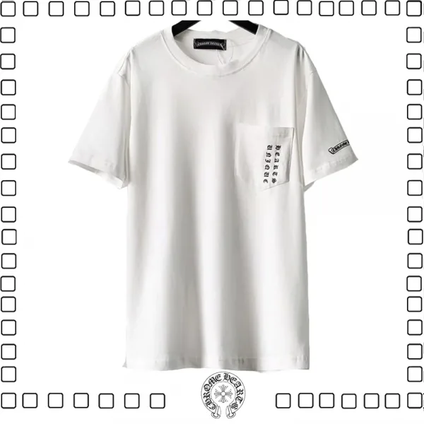 Chrome Hearts Ｔシャツ ネームロゴ ポケット付き クロムハーツ半袖Ｔシャツ white black