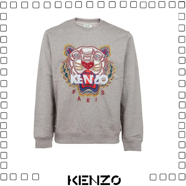 KENZO ケンゾー TIGER SWEATSHIRT タイガー 刺繍 スウェットシャツ メンズ グレー