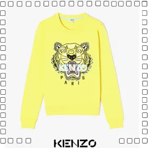 KENZO ケンゾー TIGER SWEATSHIRT タイガー 刺繍 スウェットシャツ レディース イエロー