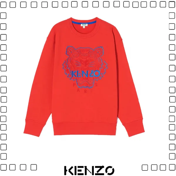 KENZO ケンゾー TIGER SWEATSHIRT タイガー 刺繍 スウェットシャツ レディース オレンジ