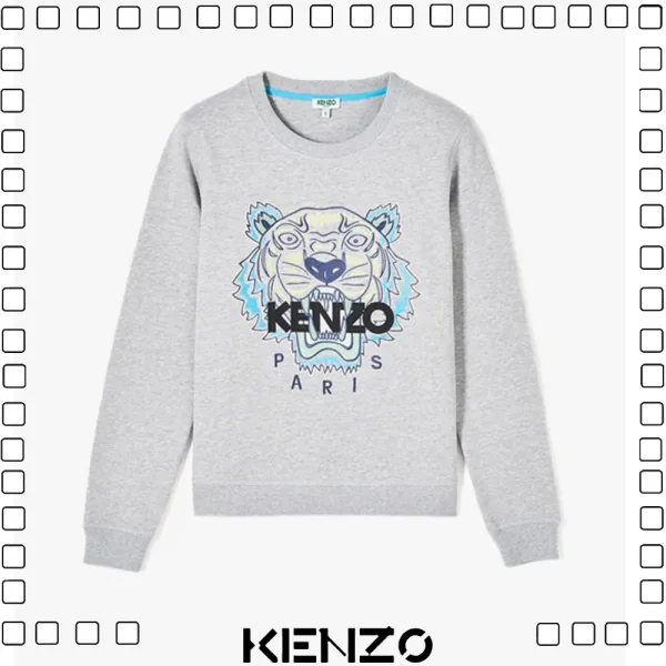 KENZO ケンゾー TIGER SWEATSHIRT タイガー 刺繍 スウェットシャツ レディース グレー