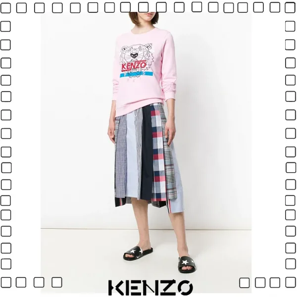 KENZO ケンゾー TIGER SWEATSHIRT タイガー 刺繍 スウェットシャツ レディース ピンク