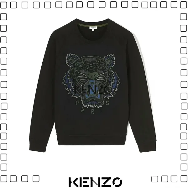 KENZO ケンゾー TIGER SWEATSHIRT タイガー 刺繍 スウェットシャツ レディース ブラック