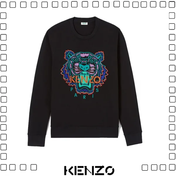 KENZO ケンゾー TIGER SWEATSHIRT タイガー 刺繍 スウェットシャツ レディース ブラック