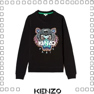 KENZO ケンゾー TIGER SWEATSHIRT タイガー 刺繍 スウェットシャツ レディース ブラック