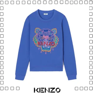 KENZO ケンゾー TIGER SWEATSHIRT タイガー 刺繍 スウェットシャツ レディース ブルー