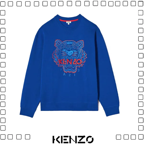 KENZO ケンゾー TIGER SWEATSHIRT タイガー 刺繍 スウェットシャツ レディース ブルー