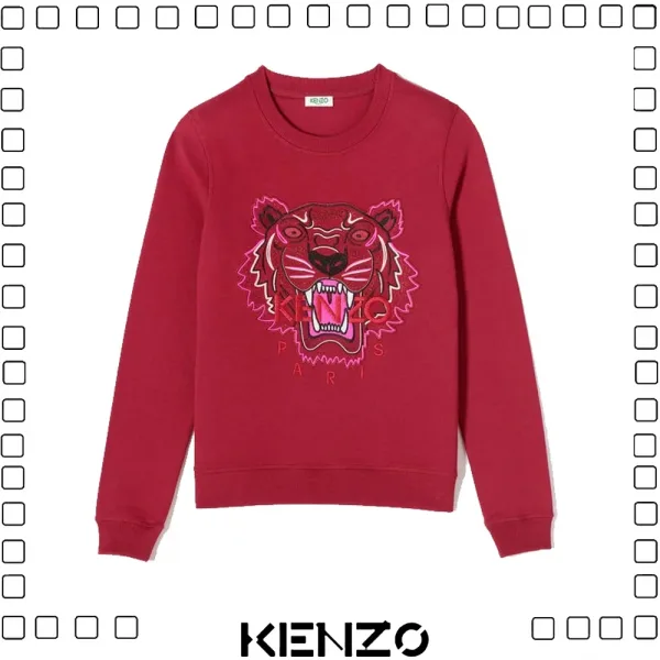 KENZO ケンゾー TIGER SWEATSHIRT タイガー 刺繍 スウェットシャツ レディース レッド