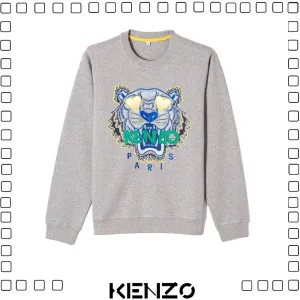 KENZO ケンゾー タイガー 刺繍ロゴ スウェットシャツ メンズ グレー