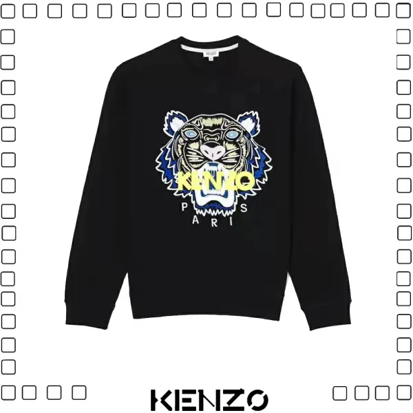 KENZO ケンゾー タイガー 刺繍ロゴ スウェットシャツ メンズ ブラック