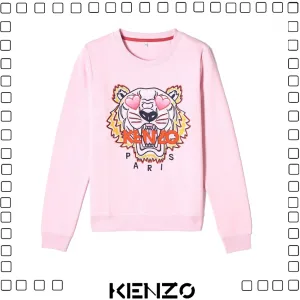KENZO ケンゾー タイガー 刺繍ロゴ スウェットシャツ レディース ピンク