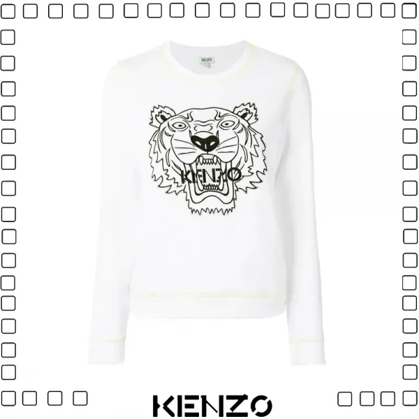 KENZO ケンゾー タイガー 刺繍ロゴ スウェットシャツ レディース ホワイト