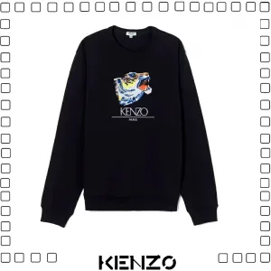 KENZO ケンゾー タイガー 刺繍ロゴ スウェットシャツ 男女兼用 ブラック