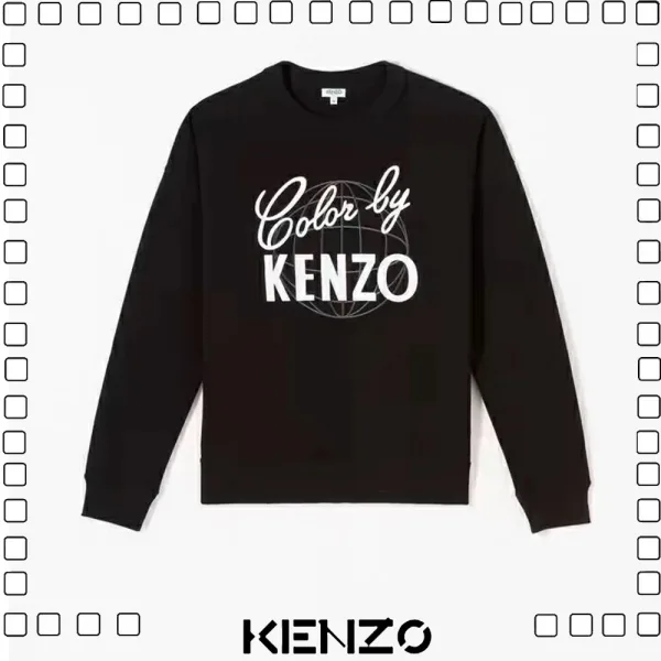 KENZO ケンゾー 刺繍ロゴ スウェットシャツ メンズ BLACK