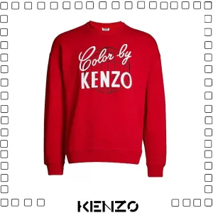 KENZO ケンゾー 刺繍ロゴ スウェットシャツ メンズ レッド