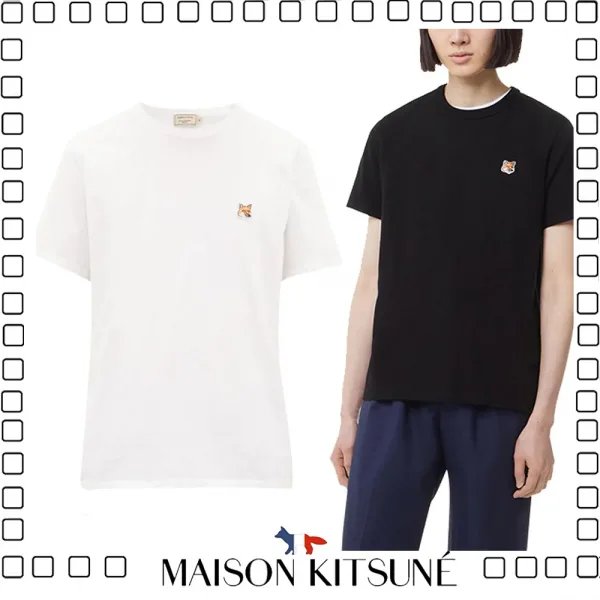 MAISON KITSUNE FOX HEAD PATCH T-SHIRT ロゴメゾンキツネ Tシャツ ワンポイント white black