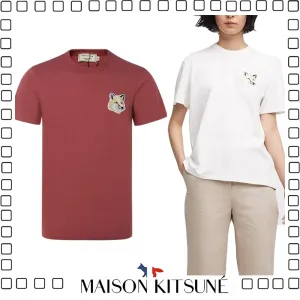 MAISON KITSUNE LOTUS FOX メゾンキツネ Tシャツ 丸ネック 半袖 男女OK gray white red 3色