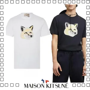 MAISON KITSUNE パステルフォメゾンキツネ Tシャツ 刺繍 半袖 男女兼用 beige white black 3色