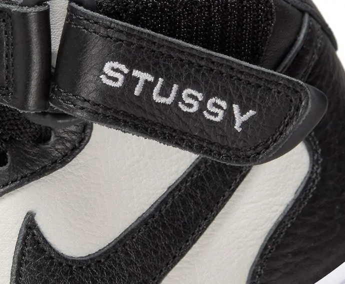 Stussy × Nike Air Force 1 Mid Black and Light Boneステューシー