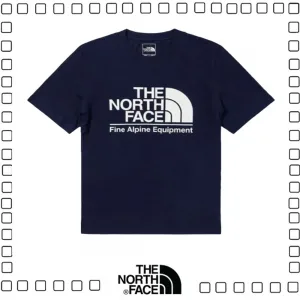 THE NORTH FACE バックプリント クルーネック Tシャツ半袖 男女兼用 ネイビー