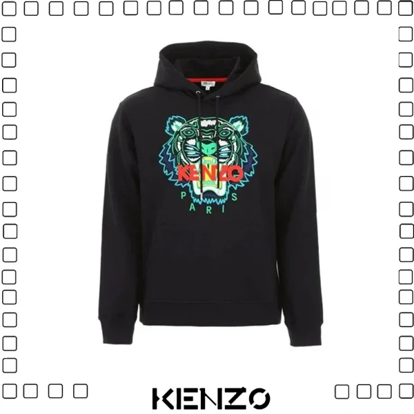 セール KENZO ケンゾー クラシックタイガー パーカー 刺繍 フーディー メンズ BLACK