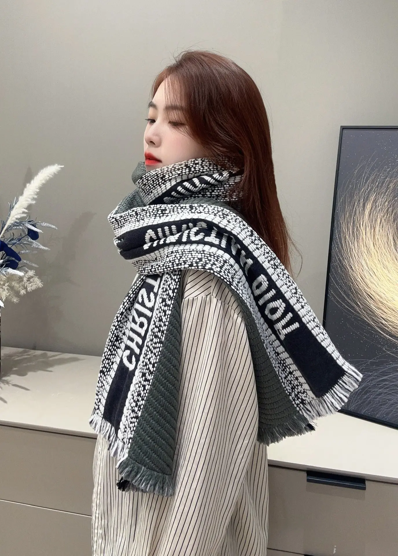 Christian Dior ディオール マフラー ストール リバーシブルスカーフ 