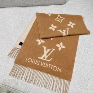 Louis Vuitton LV ルイヴィトン マフラー ストール リバーシブルスカーフ マフラー アクセサリー ロゴ マフラー (1)